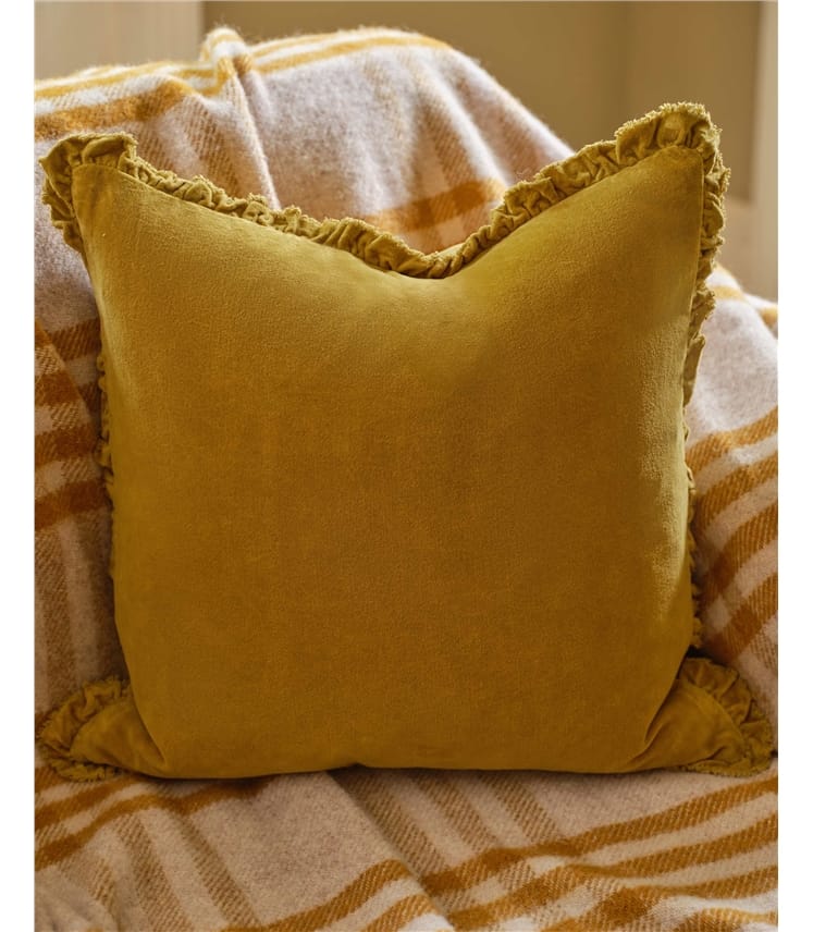 Washed Cotton Velvet Cushion Cover