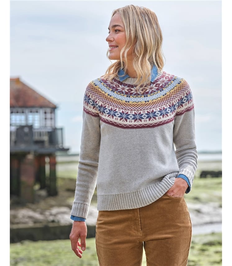 Pullover mit Fair-Isle-Passe