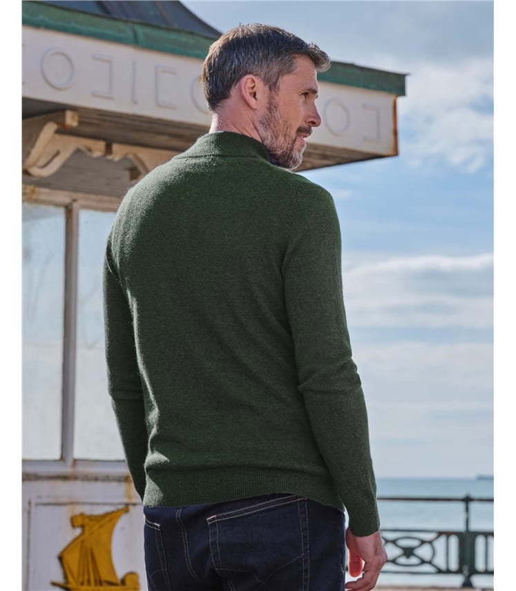 Cashmere and Merino Zip Neck Jumper