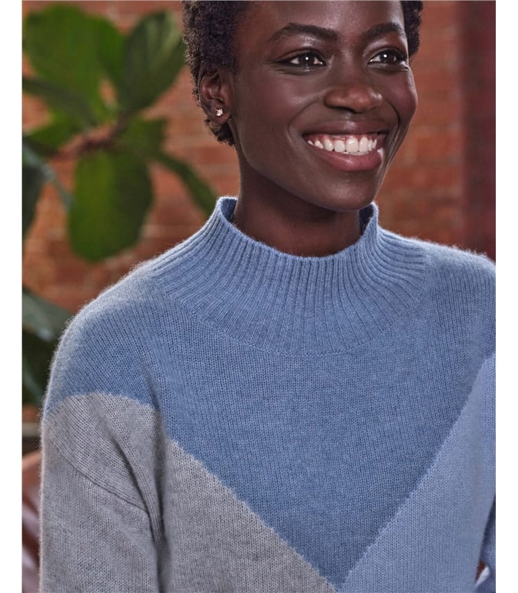 Lofty Diagonal Intarsia Sweater