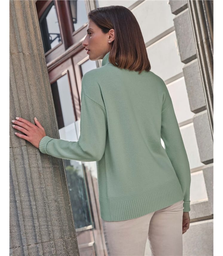 Wool Cashmere Button Front Sweater