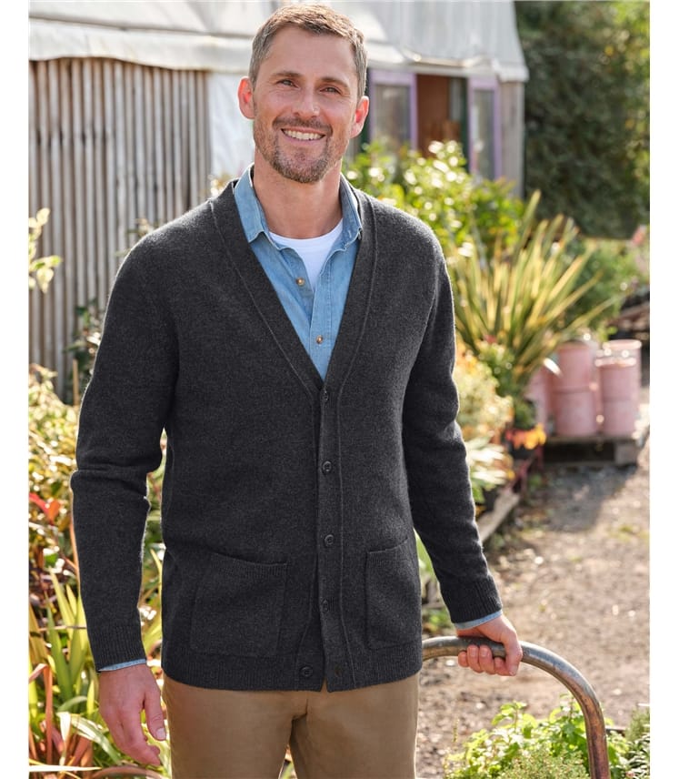 Cardigan à col V - Homme - Laine d’agneau certifiée 100% RWS