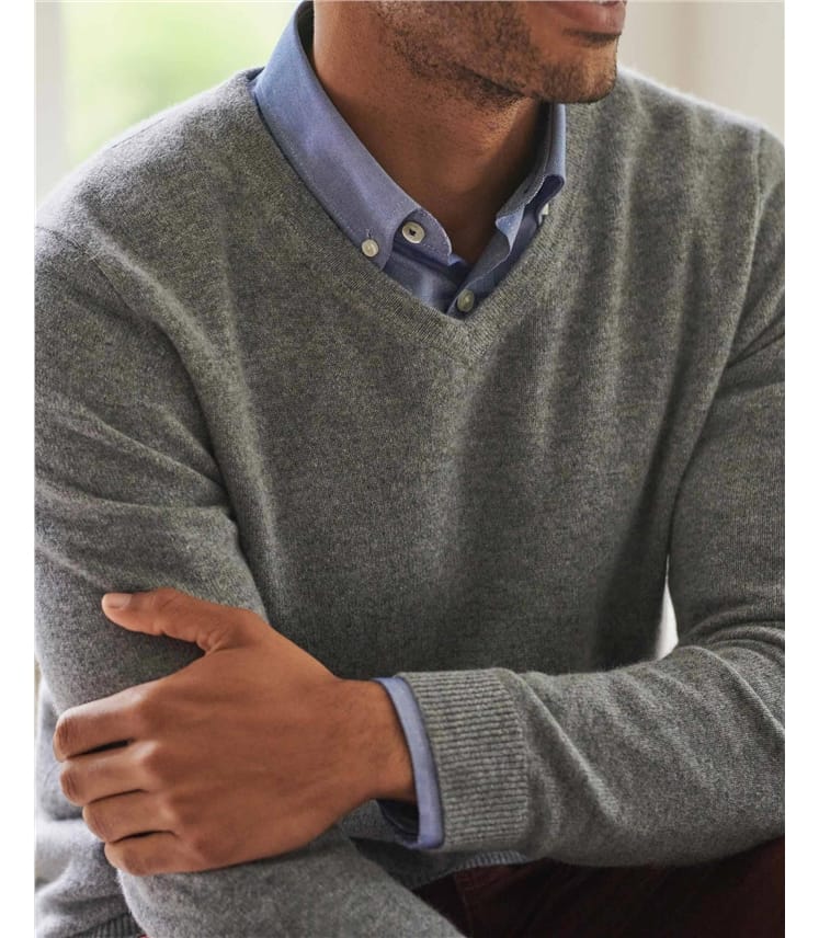 Pure Cashmere V Neck Jumper