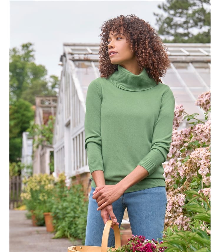 Cashmere And Merino Long Sleeve Cowl Neck Jumper