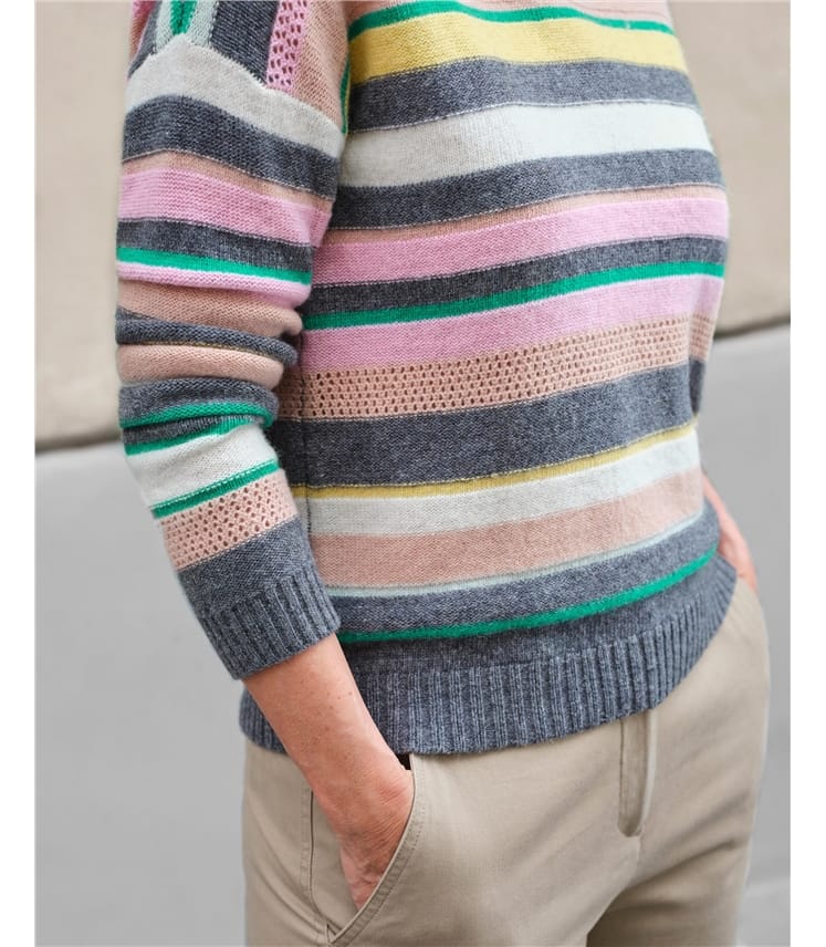 Textured Multi Stripe Sweater