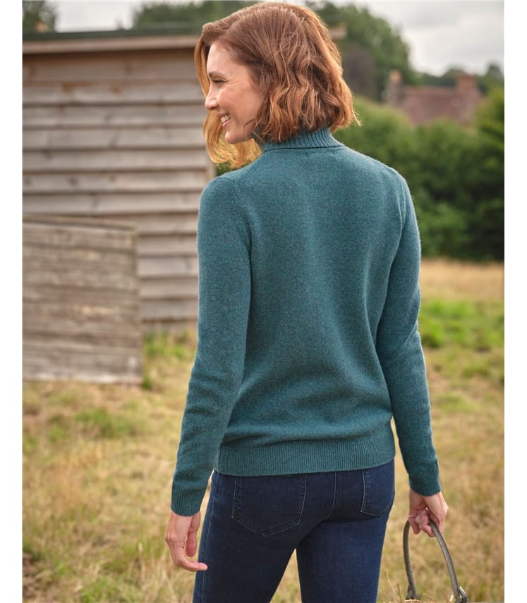 Rollkragenpullover aus Lammwolle für Damen