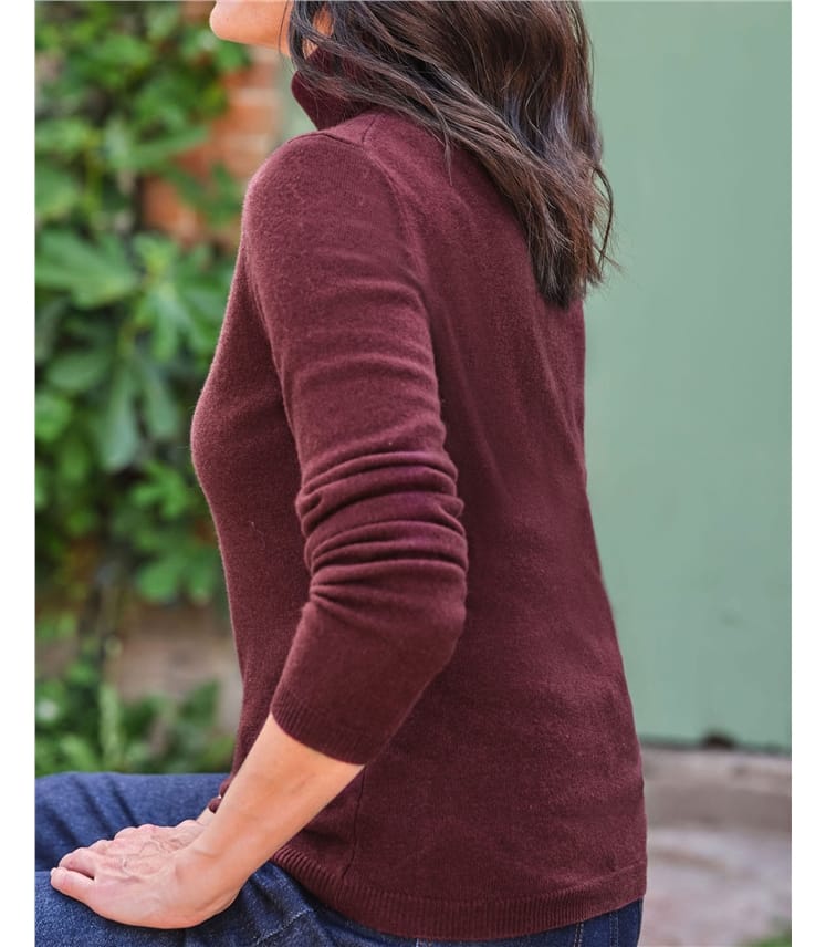 Rollkragenpullover aus Kaschmir und Merinowolle