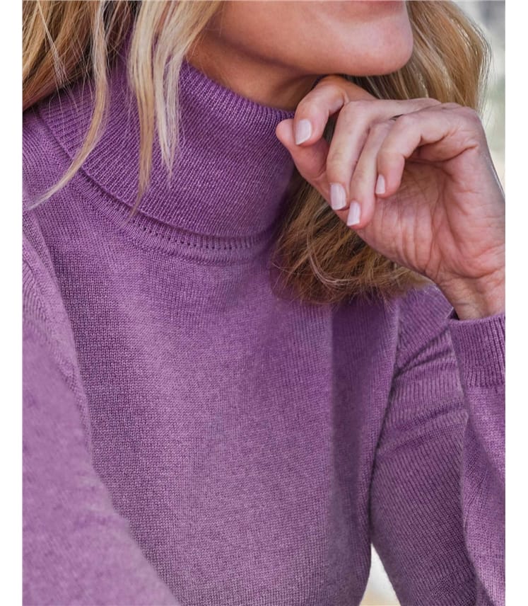 Rollkragenpullover aus Kaschmir und Merinowolle