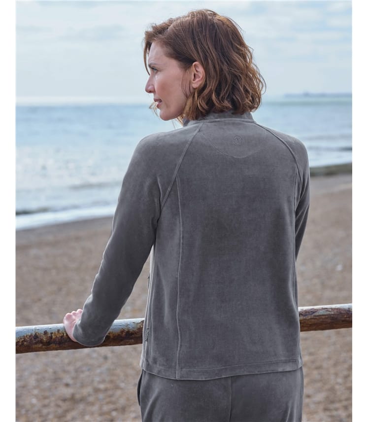 Placid Velour Zip Through Jumper