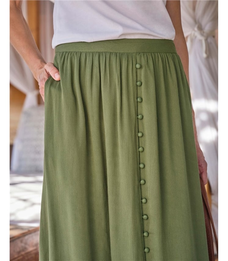 Button Through Aline Skirt