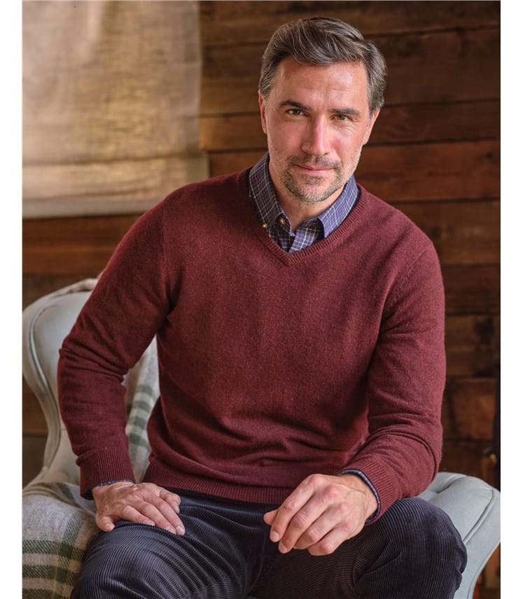 Cashmere & Merino Classic V Neck Knitted Jumper