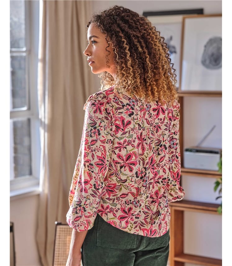 Faded Pink Rose | Faye Lenzing™ Ecovero™ Dobby Blouse | WoolOvers US
