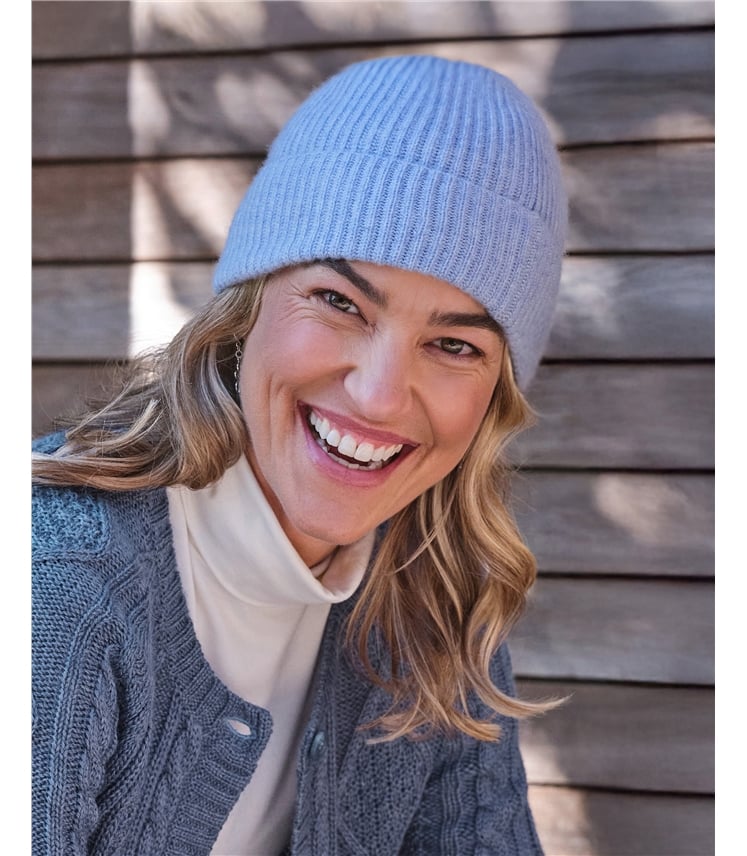 Bonnet côtelé - Femme - Pur Cachemire