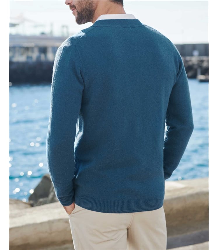Cardigan à col V - Homme - Laine d’agneau certifiée 100% RWS