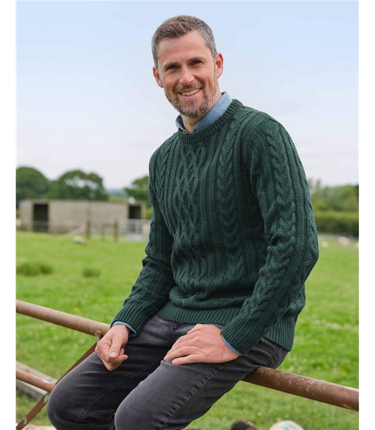 Pure Wool Aran Knitted Jumper