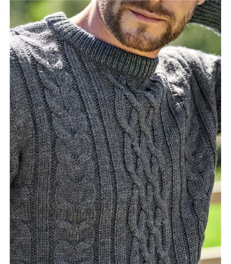 Pull irlandais à col rond - Homme - Pure Laine