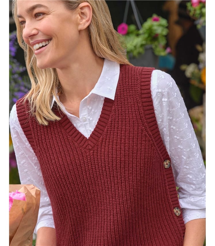 V Neck Tank with Side Buttons