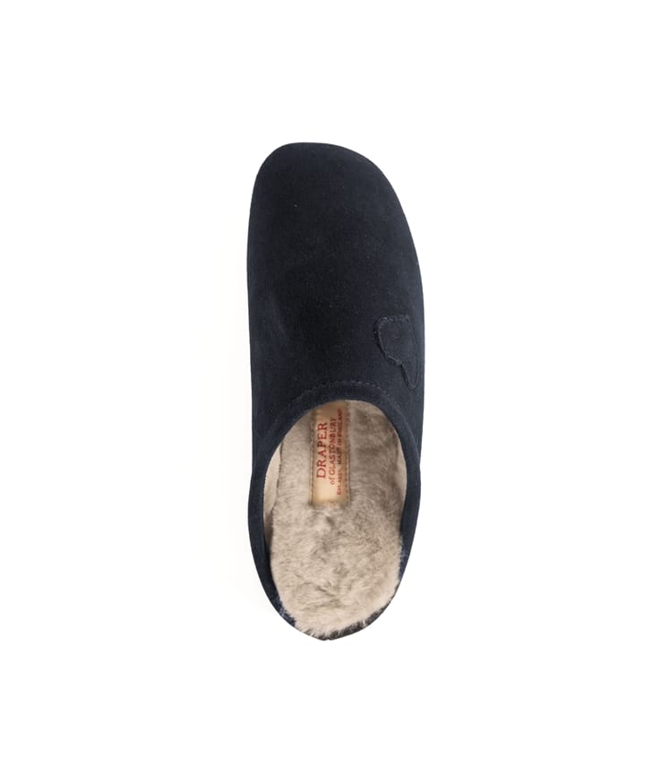 Heart Womens Sheepskin Mule Slippers