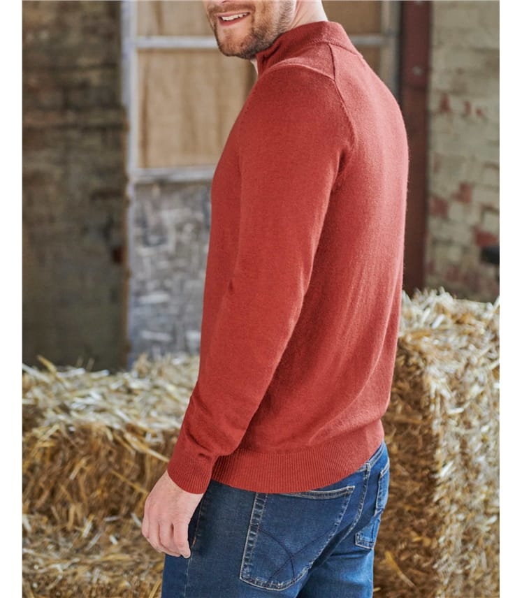 Pull à encolure zippée - Homme - Cachemire & Mérinos
