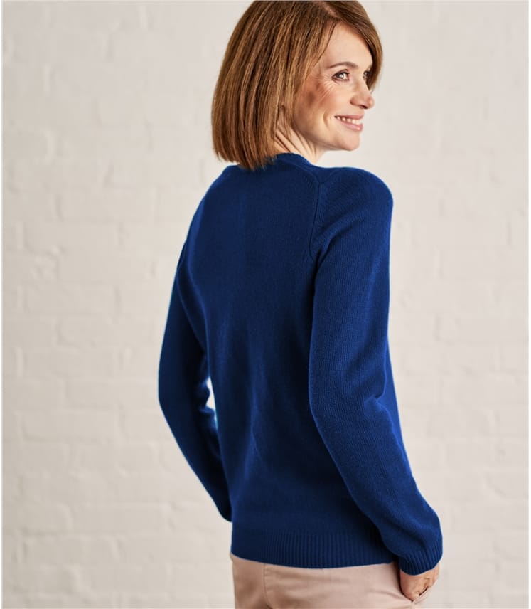 Marine | Womens Lambswool Crew Neck Jumper | WoolOvers AU