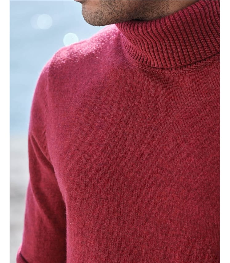 Cashmere and Merino Polo Neck Jumper