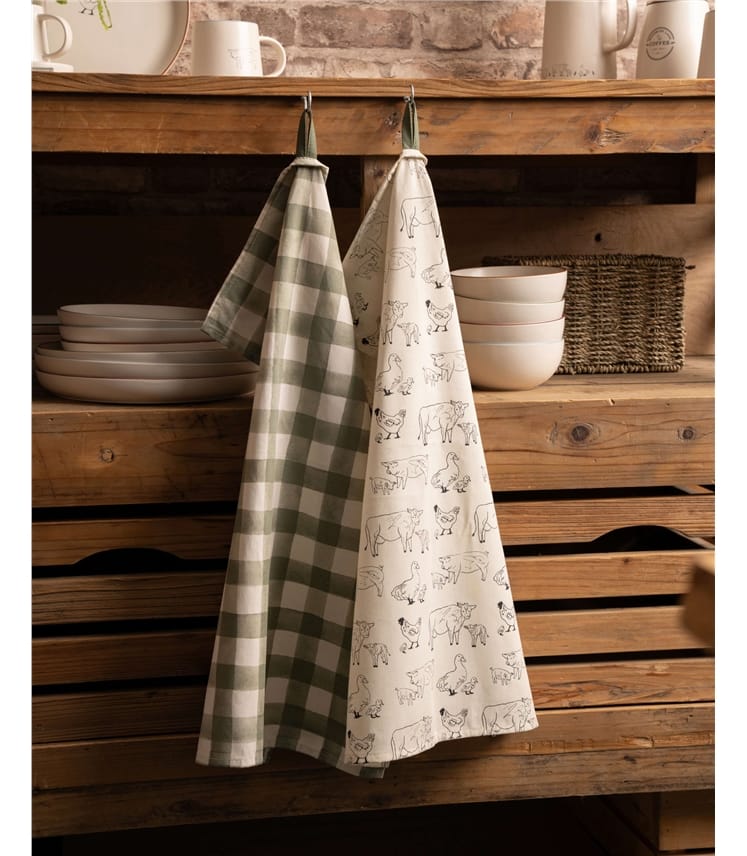 Woodbury Lane Set Of 2 Tea Towels