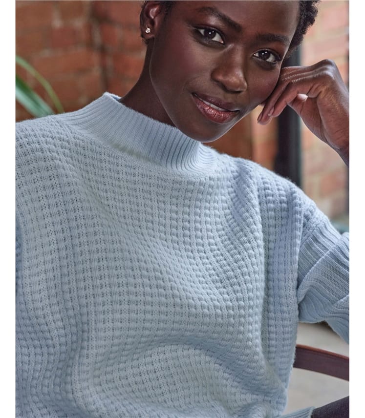 Wool Cashmere Ripple Knit Sweater
