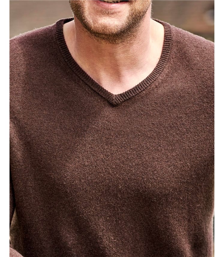 Cashmere & Merino Classic V Neck Knitted Jumper