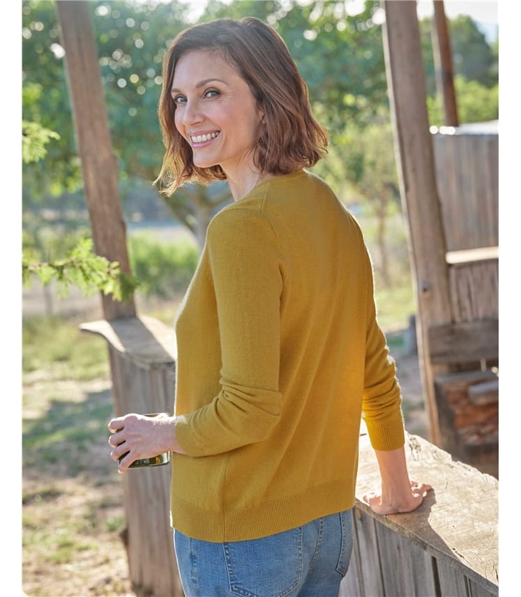 Cashmere Merino Crew Neck Cardigan