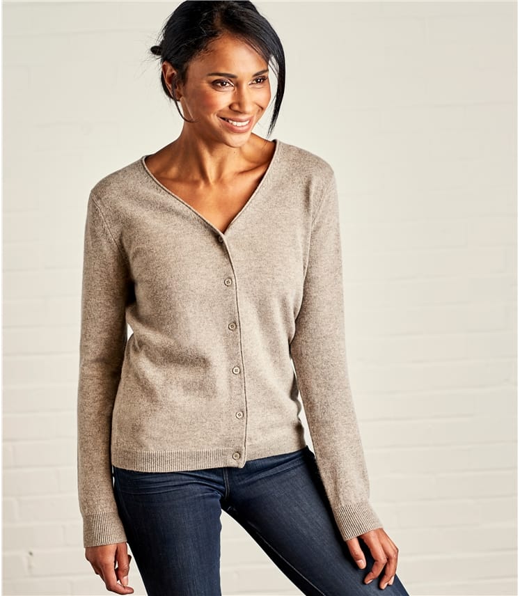 Pepper Womens Cashmere Merino Classic V Neck Cardigan Woolovers Us