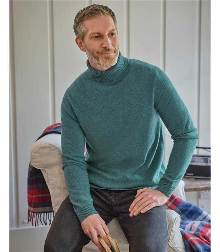 Pull à col roulé - Homme - Pur Cachemire