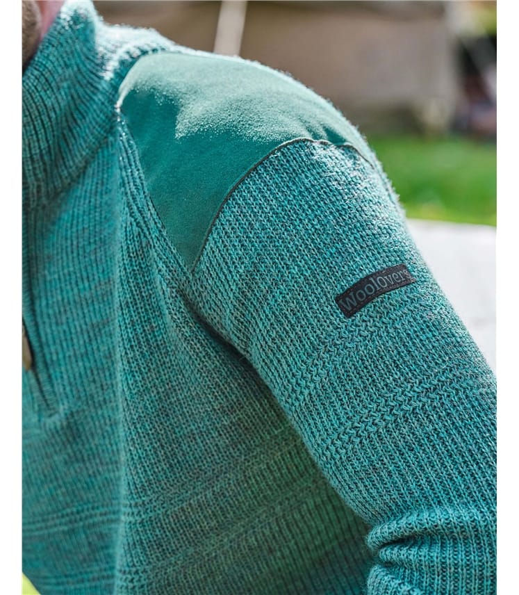 Hillwalker-Pullover mit kurzem Reißverschluss aus reiner Wolle für Herren