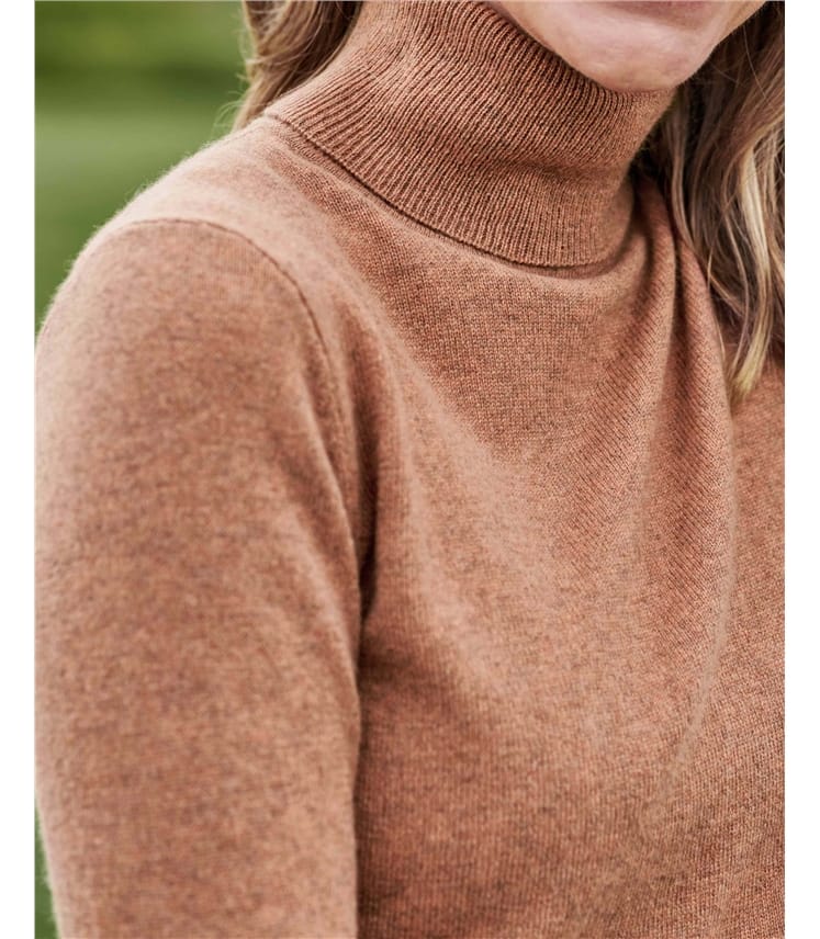 Rollkragenpullover aus Kaschmir und Merinowolle
