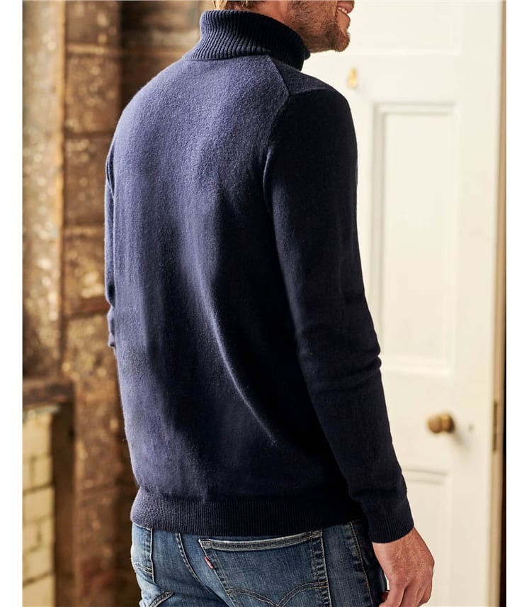 Pull à col roulé - Homme - Cachemire & Mérinos