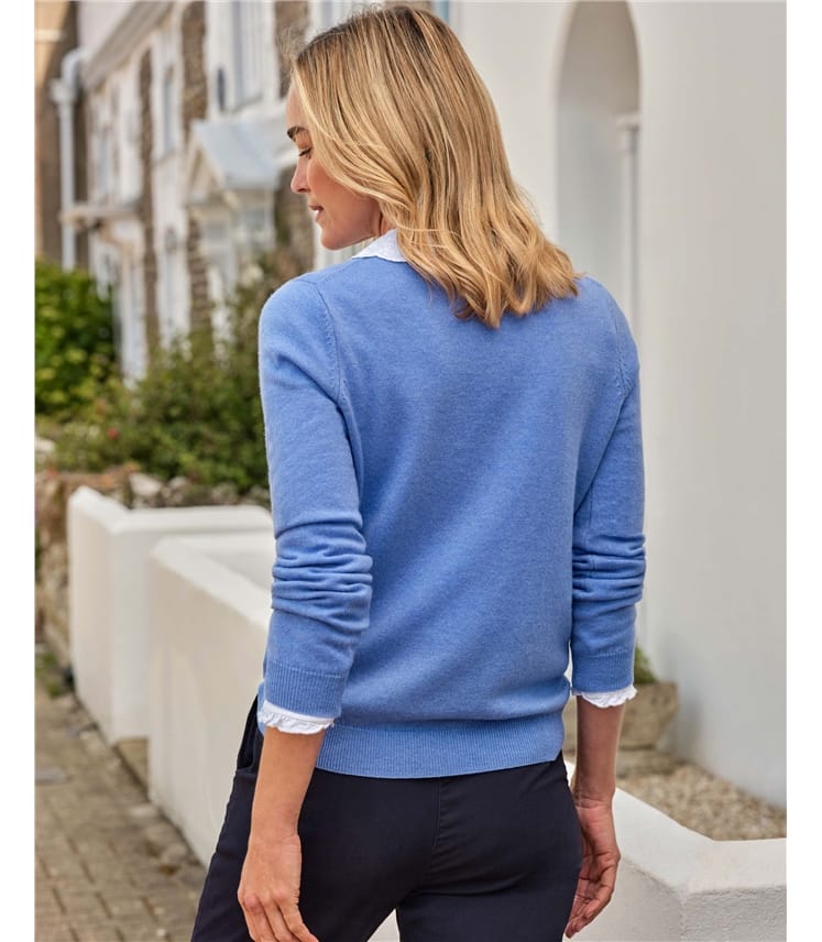 Pull à col rond - Femme - Cachemire & Mérinos