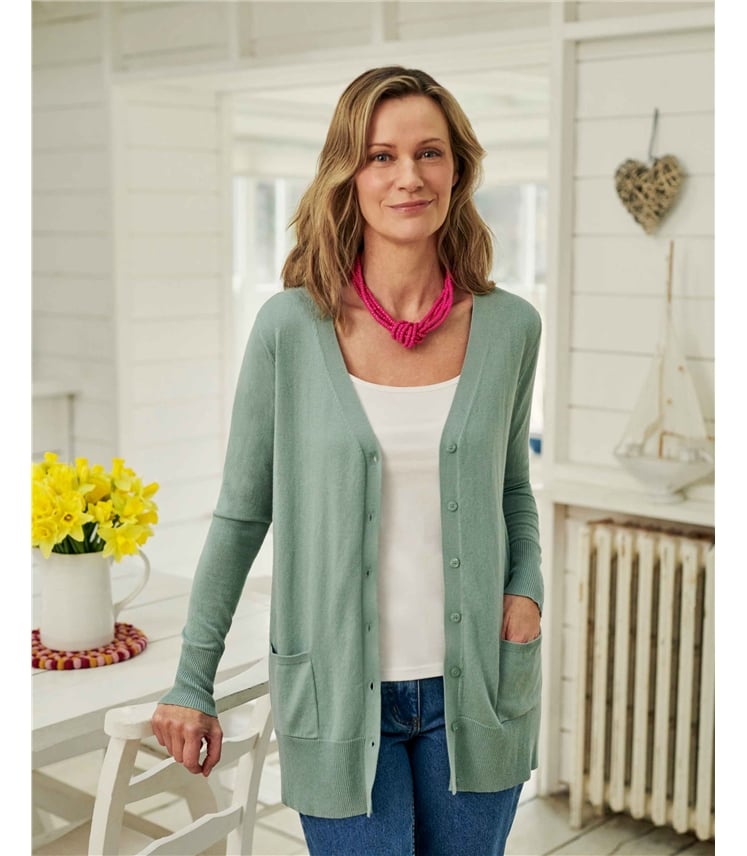 Cardigan long - Femme - Soie & Coton