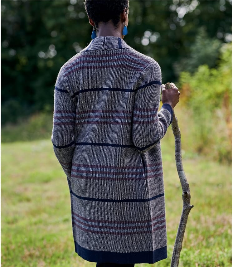 Multi Check | Womens Lambswool Check Coatigan | WoolOvers UK