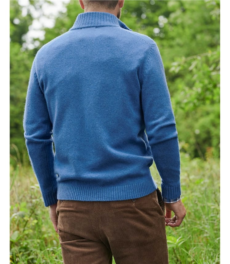 Mens Lambswool Zip Neck Jumper