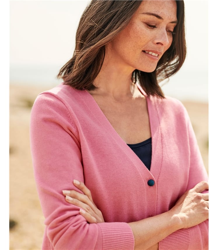 Organic Cotton Multi Button V Neck 