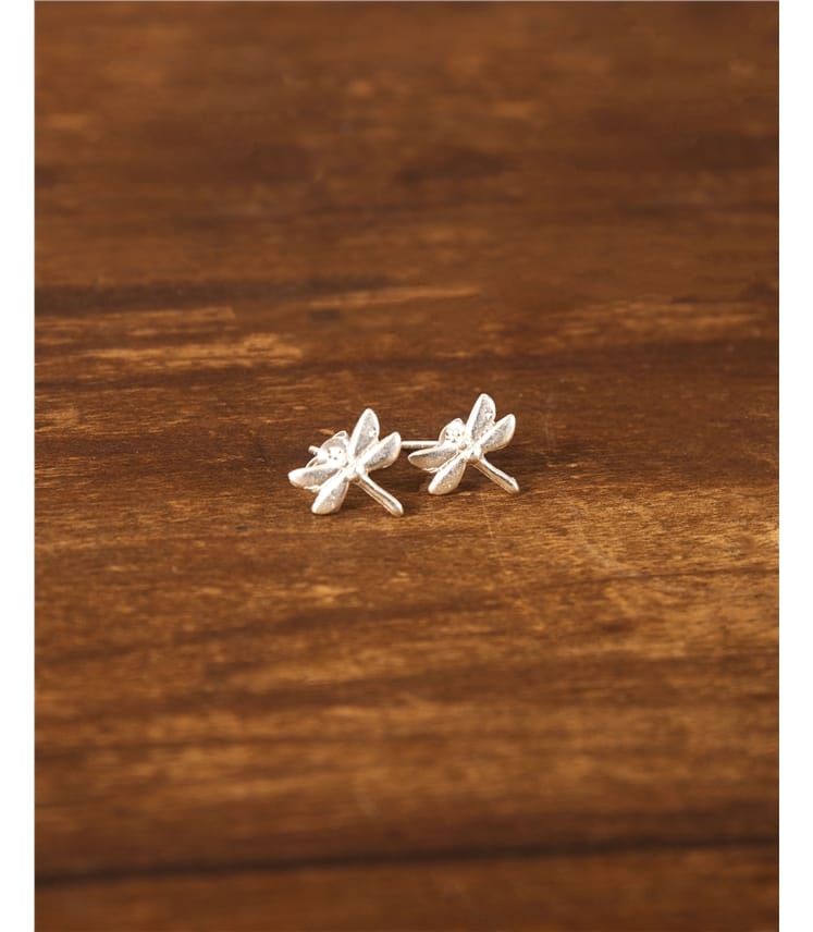 Silver Plated Dragonfly Studs