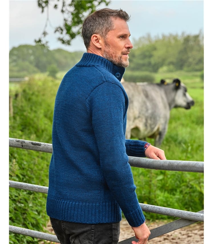 Strickjacke mit Knöpfen aus reiner Wolle für Herren