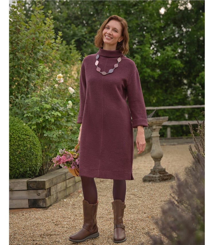 Robe en jersey texturé à col bénitier