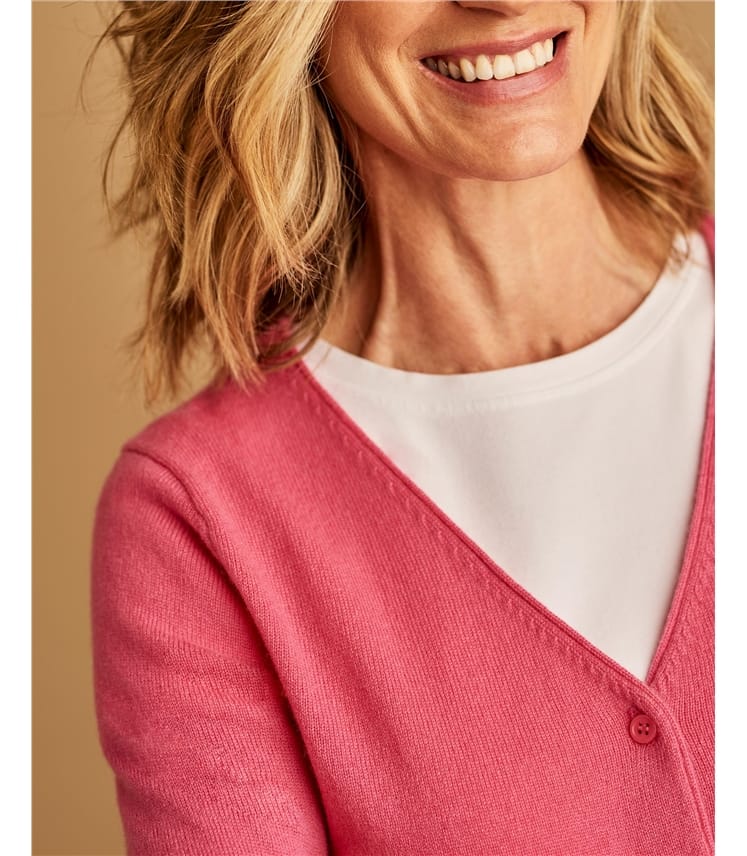 Cashmere Merino Classic V Neck Cardigan
