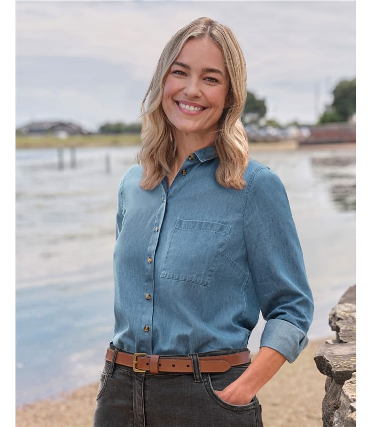 Chemise en jean classique boutonnée