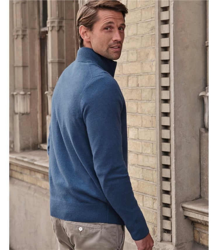 Mens Cashmere Zip Neck Sweater