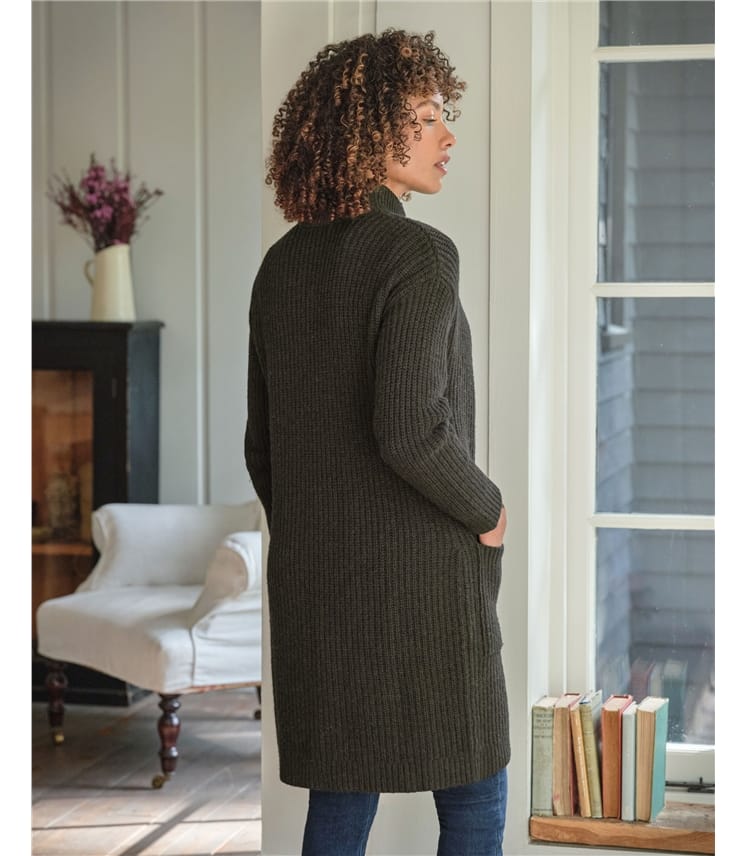 Langstrickjacke mit Knöpfen