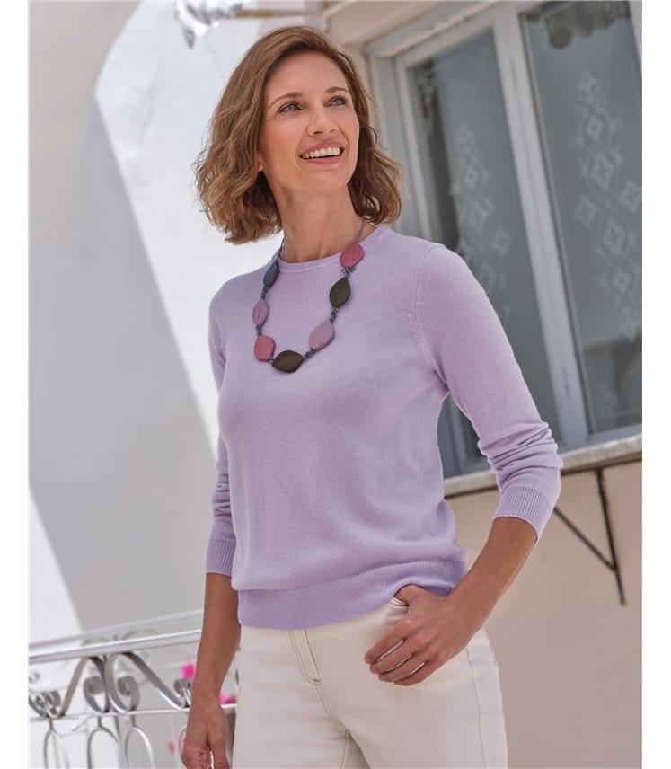 Cashmere and Merino Crew Neck Knitted Jumper