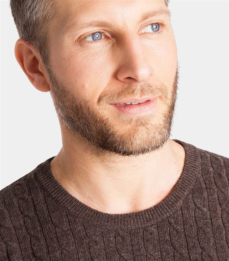 Cashmere and Merino Cable Jumper