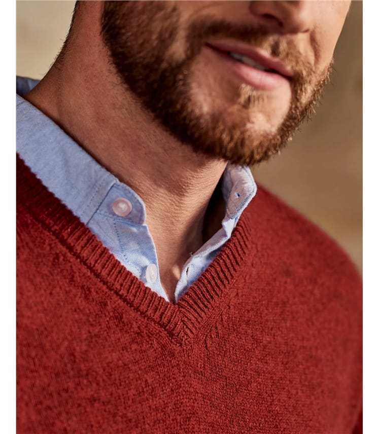 Mens Lambswool V Neck Jumper