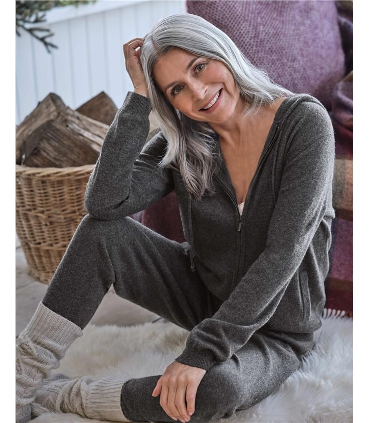 Cardigan à capuche Détente luxueux - Femme - Cachemire & Mérinos